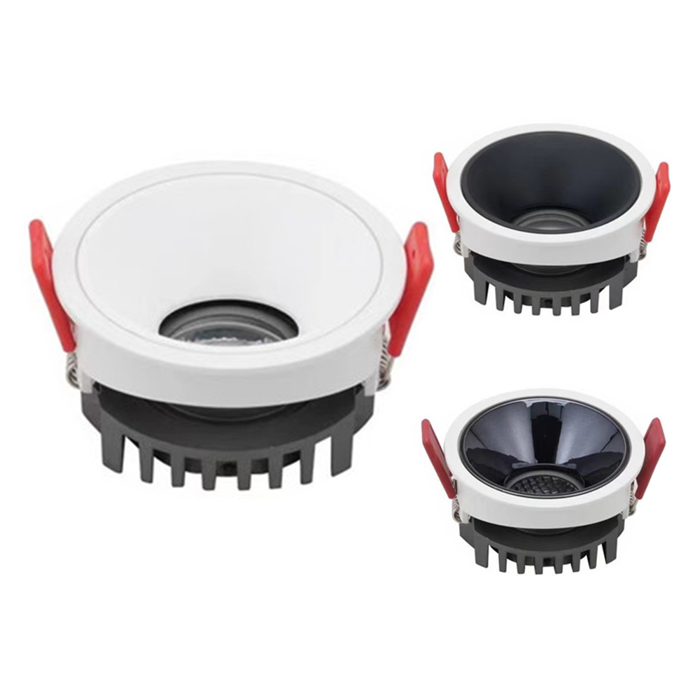 Dimmable LED COB Spotlight 24° 7W 9W 12W Recessed Downlight AC85-265V Ceiling Lamp White Black For Indoor Lighting