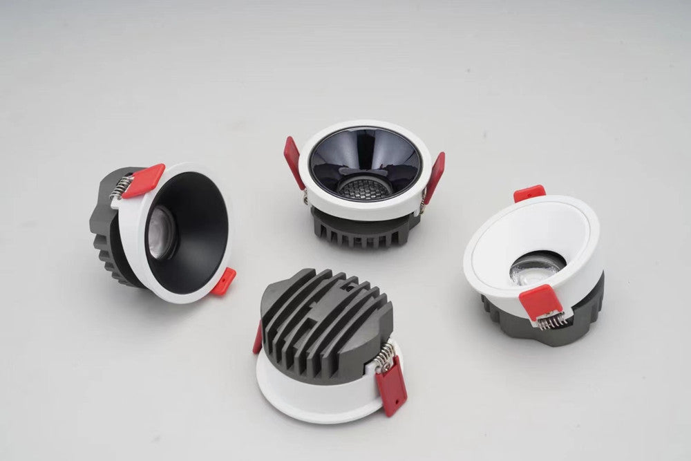 Dimmable LED COB Spotlight 24° 7W 9W 12W Recessed Downlight AC85-265V Ceiling Lamp White Black For Indoor Lighting