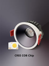 Dimmable LED COB Spotlight 24° 7W 9W 12W Recessed Downlight AC85-265V Ceiling Lamp White Black For Indoor Lighting