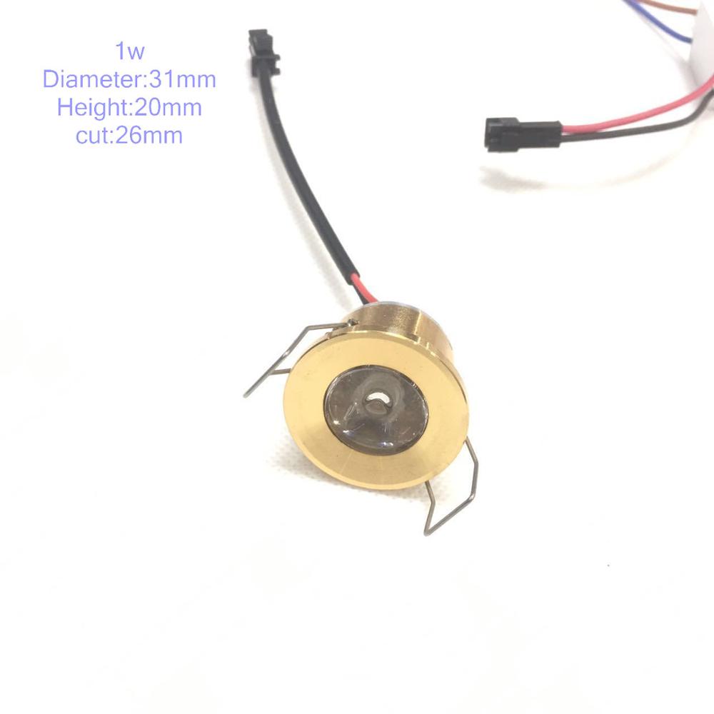 Spot Ceiling wall luminaria Hot Selling 1pcs/lot Gold Led Ceiling Lamp Cabinet Downlight 1w Diameter 31mm Ac230v Gold F