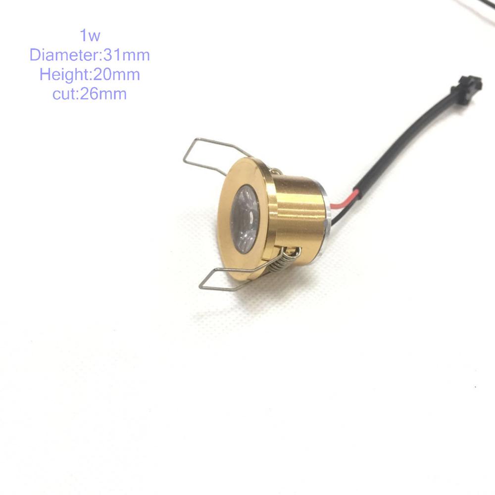 Spot Ceiling wall luminaria Hot Selling 1pcs/lot Gold Led Ceiling Lamp Cabinet Downlight 1w Diameter 31mm Ac230v Gold F