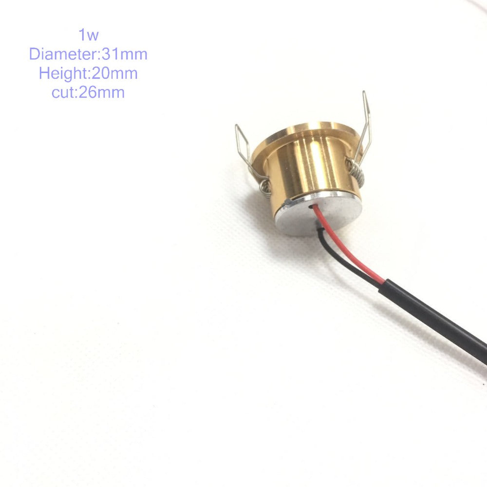 Spot Ceiling wall luminaria Hot Selling 1pcs/lot Gold Led Ceiling Lamp Cabinet Downlight 1w Diameter 31mm Ac230v Gold F