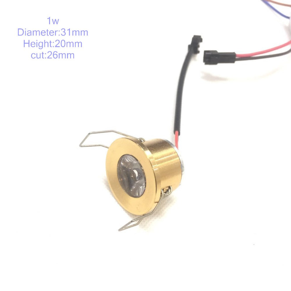 Spot Ceiling wall luminaria Hot Selling 1pcs/lot Gold Led Ceiling Lamp Cabinet Downlight 1w Diameter 31mm Ac230v Gold F