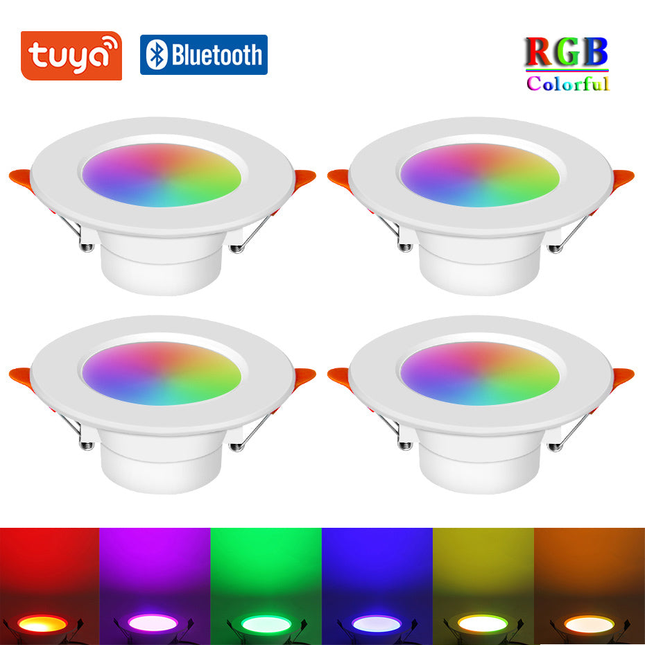 RGB LED Downlight 10W Ceiling Spotlight Lamp Tuya Bluetooth Smart Life APP Control Warm/Cold White Dimmable 220V For Kitchen