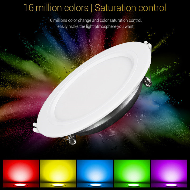 Miboxer AC110-220V 50/60Hz FUT061 9W RGB+CCT LED Downlight 2.4GGHZ Remote/Smart APP/Voice Control Colourful Kitchen Lights
