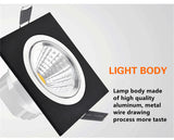 Square Dimmable Recessed COB LED Downlights 5W 7W 9W 12W LED Ceiling Spot Lights AC85~265V LED Ceiling lamps Indoor Lighting