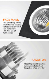 Square Dimmable Recessed COB LED Downlights 5W 7W 9W 12W LED Ceiling Spot Lights AC85~265V LED Ceiling lamps Indoor Lighting