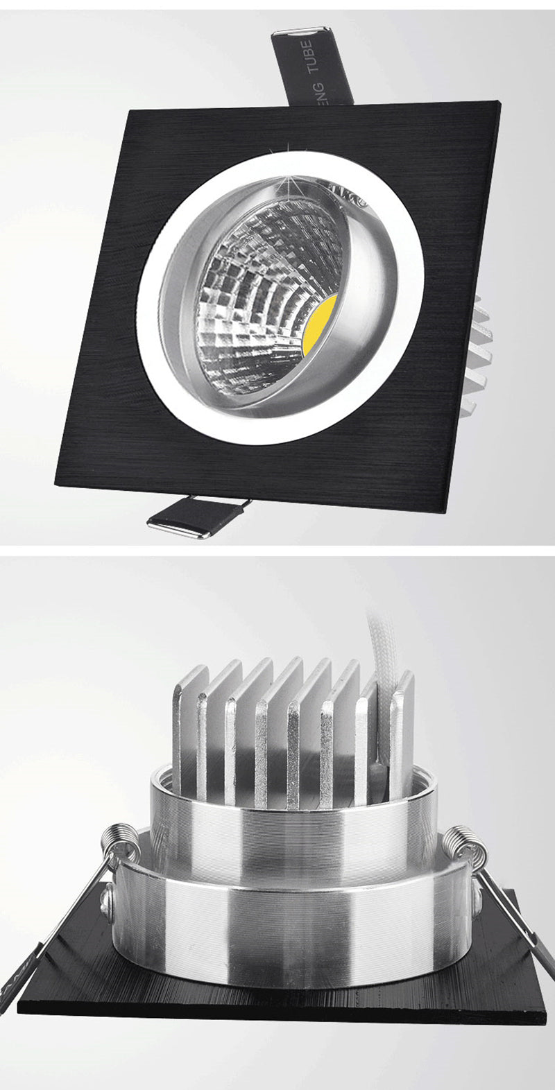 Square Dimmable Recessed COB LED Downlights 5W 7W 9W 12W LED Ceiling Spot Lights AC85~265V LED Ceiling lamps Indoor Lighting