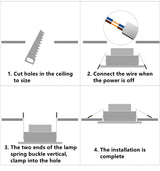 Square Dimmable Recessed COB LED Downlights 5W 7W 9W 12W LED Ceiling Spot Lights AC85~265V LED Ceiling lamps Indoor Lighting