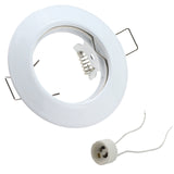 White/Black Spot LED Downlight Fitting 90-265V Recessed Ceiling Lamp Frame GU5.3 GU10 E27 Bulb Changeable 55mm/2.17inch Cut Hole