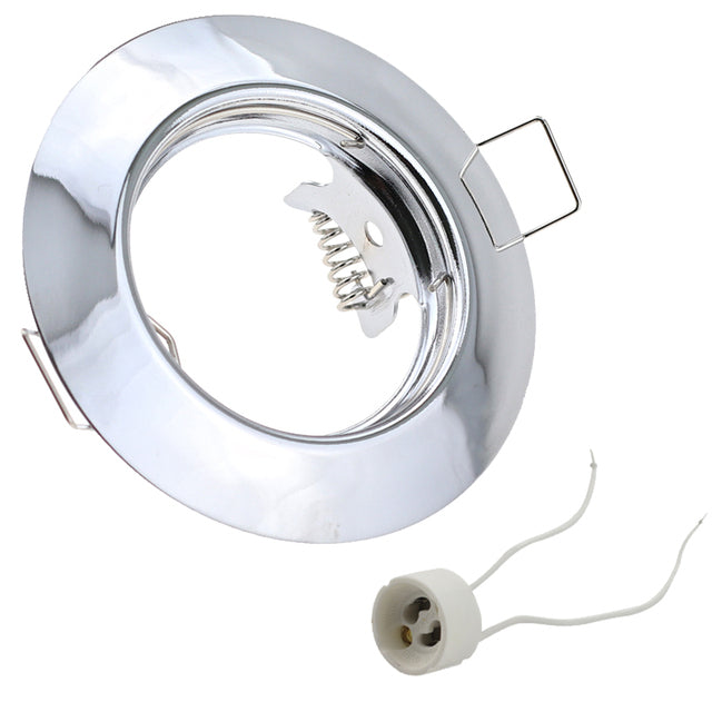White/Black Spot LED Downlight Fitting 90-265V Recessed Ceiling Lamp Frame GU5.3 GU10 E27 Bulb Changeable 55mm/2.17inch Cut Hole