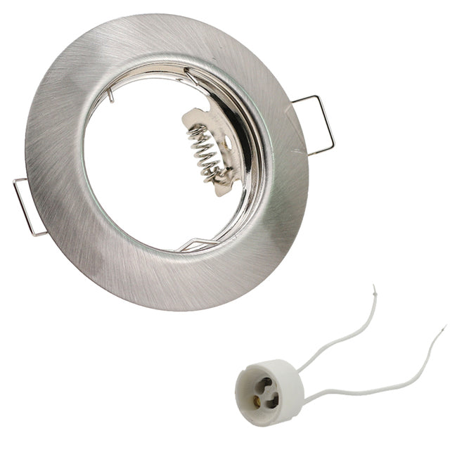 White/Black Spot LED Downlight Fitting 90-265V Recessed Ceiling Lamp Frame GU5.3 GU10 E27 Bulb Changeable 55mm/2.17inch Cut Hole