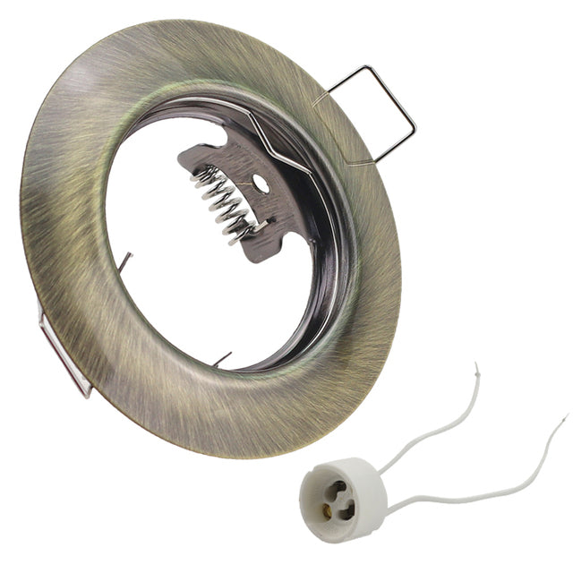 White/Black Spot LED Downlight Fitting 90-265V Recessed Ceiling Lamp Frame GU5.3 GU10 E27 Bulb Changeable 55mm/2.17inch Cut Hole