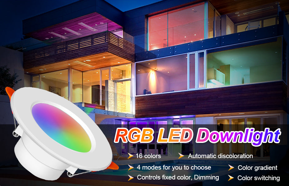 LED Downlight Indoor Light RGB Spotlight with Remote Control 10W 15W AC85-265V Ceiling Light for Kitchen Decoration