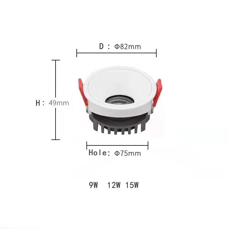 Dimmable Led Downlight Recessed Ceiling Lamp Angle Adjustable Led Spot Light 9W 12W 15W AC110V 220V For Home lighting