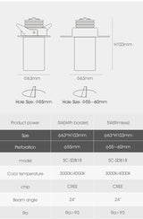 SCON LED Downlight 220V Creative adjustable angle Recessed in Ceiling Downlight Light Recessed Downlight Warm white Lamp 2W 5W