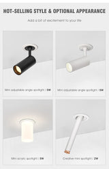 SCON LED Downlight 220V Creative adjustable angle Recessed in Ceiling Downlight Light Recessed Downlight Warm white Lamp 2W 5W