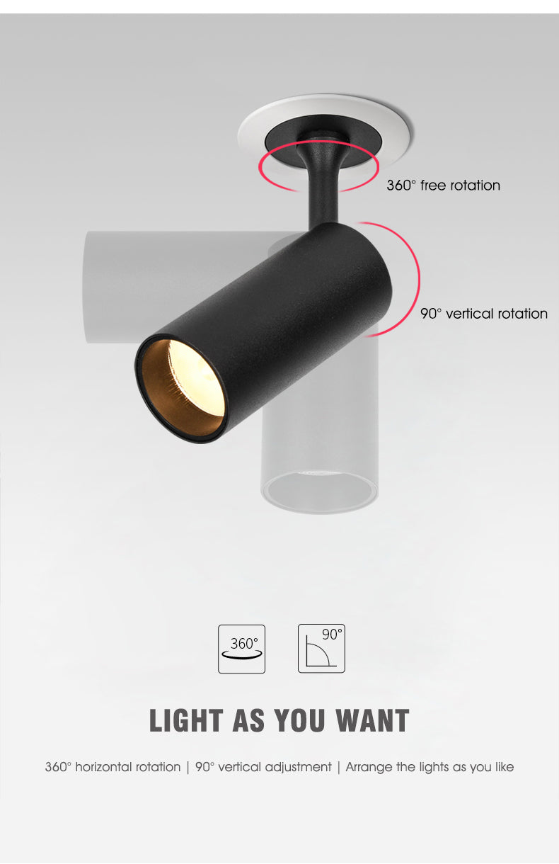 SCON LED Downlight 220V Creative adjustable angle Recessed in Ceiling Downlight Light Recessed Downlight Warm white Lamp 2W 5W