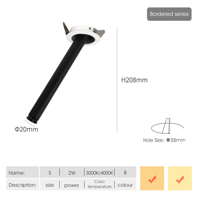 SCON LED Downlight 220V Creative adjustable angle Recessed in Ceiling Downlight Light Recessed Downlight Warm white Lamp 2W 5W