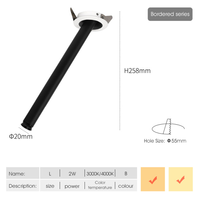 SCON LED Downlight 220V Creative adjustable angle Recessed in Ceiling Downlight Light Recessed Downlight Warm white Lamp 2W 5W