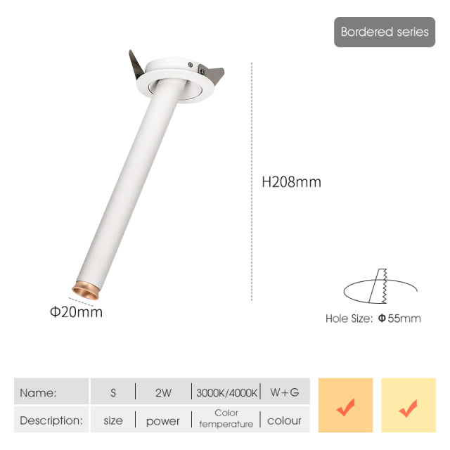 SCON LED Downlight 220V Creative adjustable angle Recessed in Ceiling Downlight Light Recessed Downlight Warm white Lamp 2W 5W