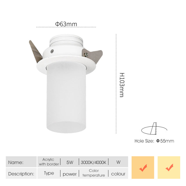 SCON LED Downlight 220V Creative adjustable angle Recessed in Ceiling Downlight Light Recessed Downlight Warm white Lamp 2W 5W