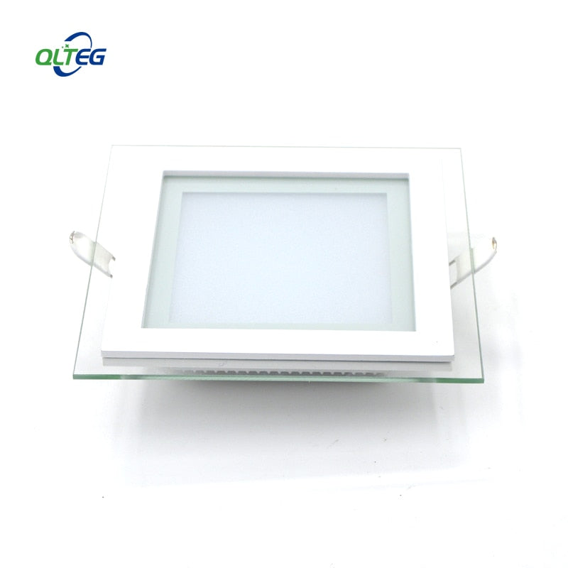Dimmable LED Panel Downlight 6W 12W 18W Square Glass Panel Lights High Brightness Ceiling Recessed Lamps SMD5730 AC110V AC220V