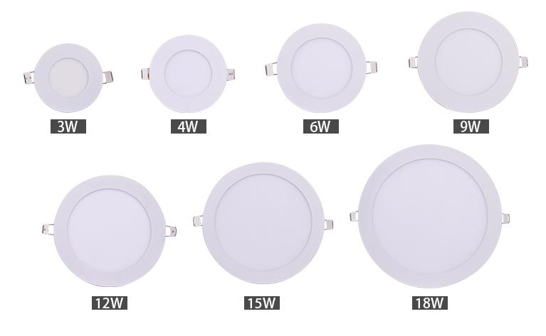 Dimmable Ultra Thin Led Downlight LED Panel Light Recessed Kitchen Lamp  AC 220V 15W 18W Round Ceiling For Room Hote Bedroom