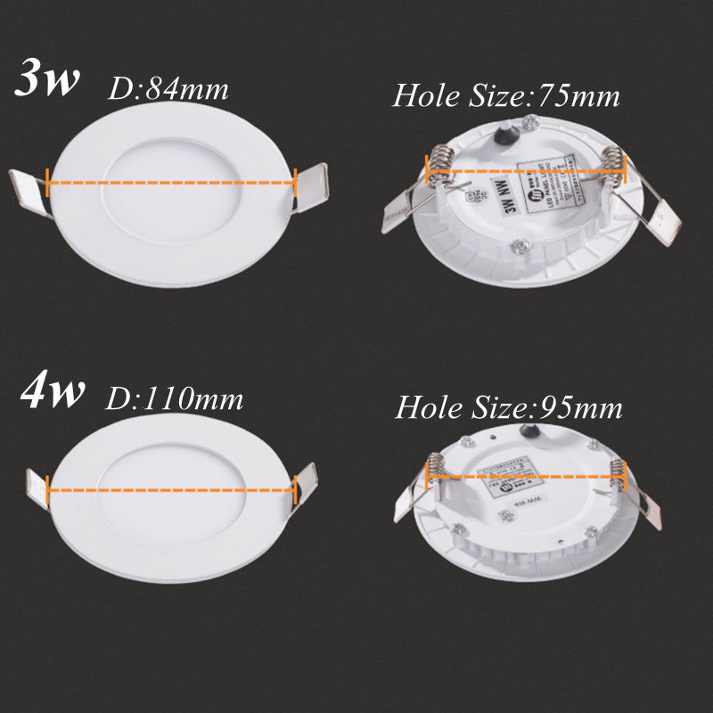 Dimmable Ultra Thin Led Downlight LED Panel Light Recessed Kitchen Lamp  AC 220V 15W 18W Round Ceiling For Room Hote Bedroom