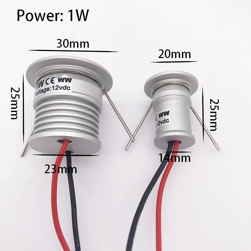 IP65 1W Mini LED Downlight 12V Ceiling Spotlight Bedroom Kitchen Focos Spot Light Staircase Cabinet Party Lamps