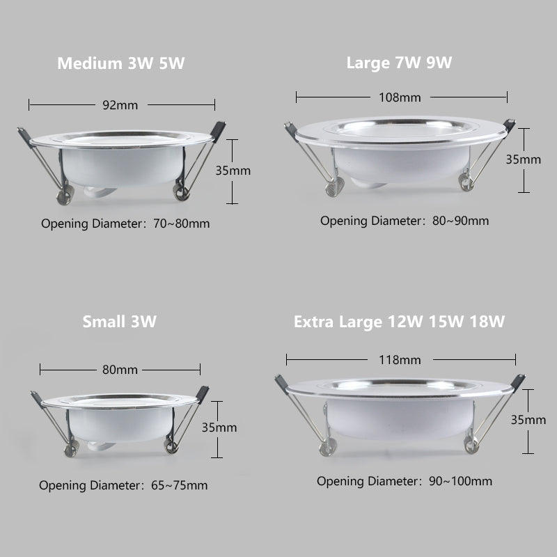 LED Downlight 220V Ceiling Spot 18W 3W 5W 7W 9W 12W 15W Round Recessed Lamp 230V 240V 110V Bulb Bedroom Kitchen Indoor Lighting