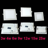 Downlight 12pcs 25W and 10pcs 12W Square LED Panel Light Recessed Ceiling Downlight AC85-265V Driver Included