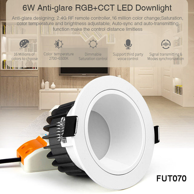 Miboxer 6W 12W 18W Anti-glare RGB+CCT LED Downlight AC100~240V Dimmable Smart LED Ceiling light Indoor lamp FUT070/FUT071/FUT072