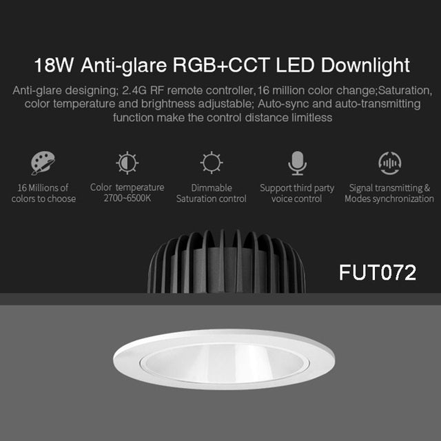 Miboxer 6W 12W 18W Anti-glare RGB+CCT LED Downlight AC100~240V Dimmable Smart LED Ceiling light Indoor lamp FUT070/FUT071/FUT072