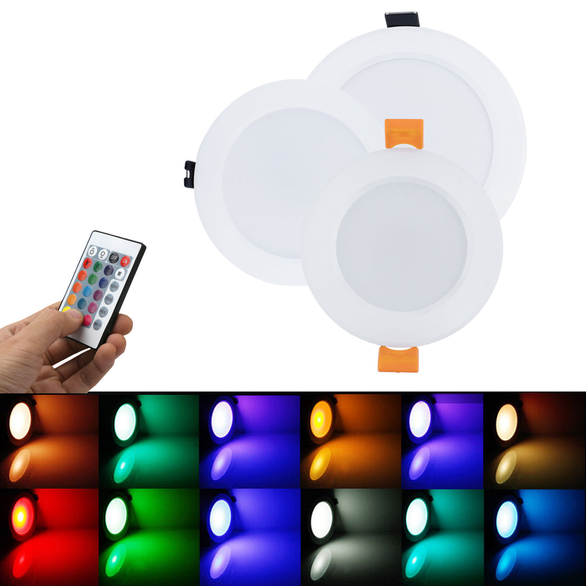 RGB 5W 10W Dimmable LED Recessed Ceiling Downlight White Lamp + Remote Control 85-265V Lamp Spotlight Lighting For Home Office