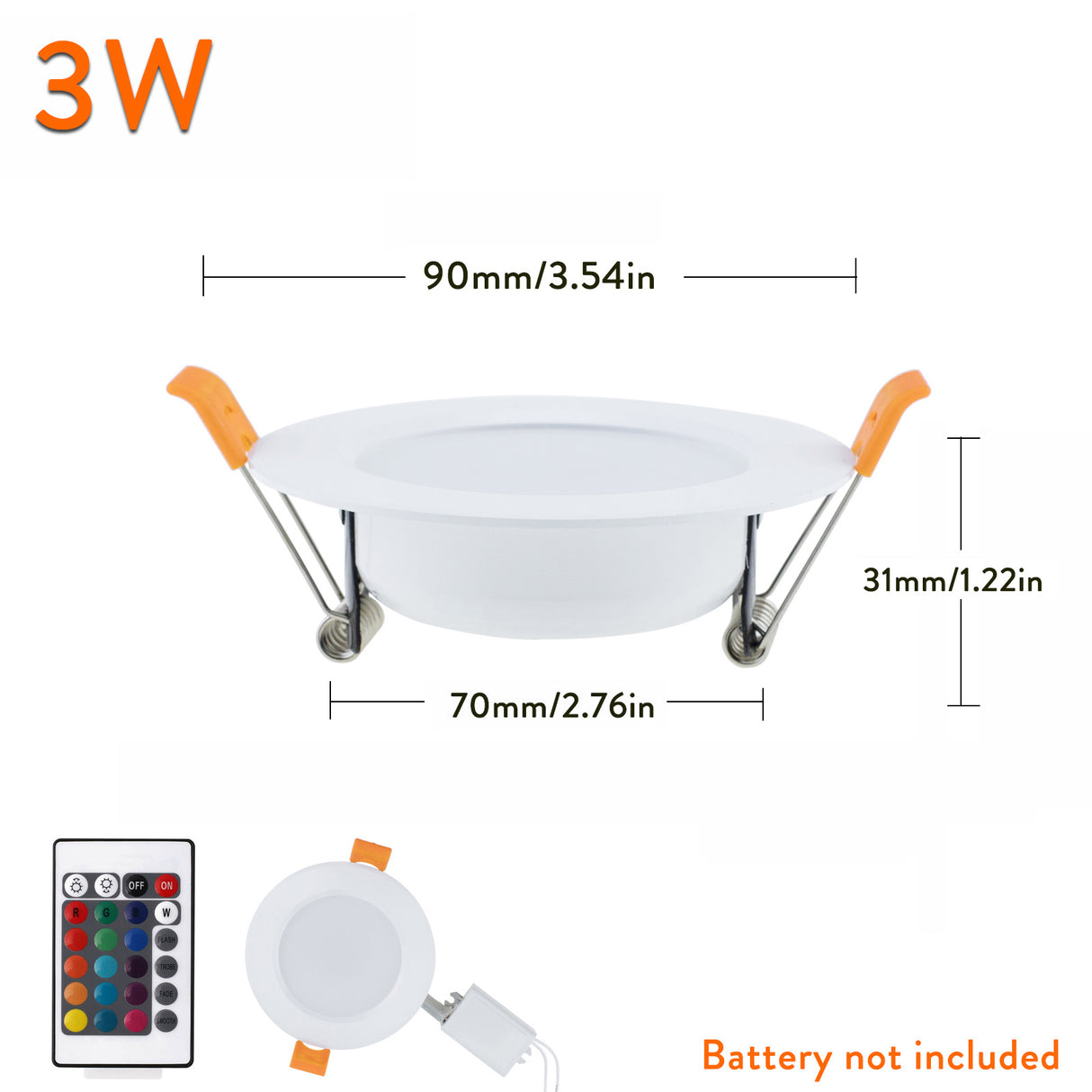 RGB 5W 10W Dimmable LED Recessed Ceiling Downlight White Lamp + Remote Control 85-265V Lamp Spotlight Lighting For Home Office