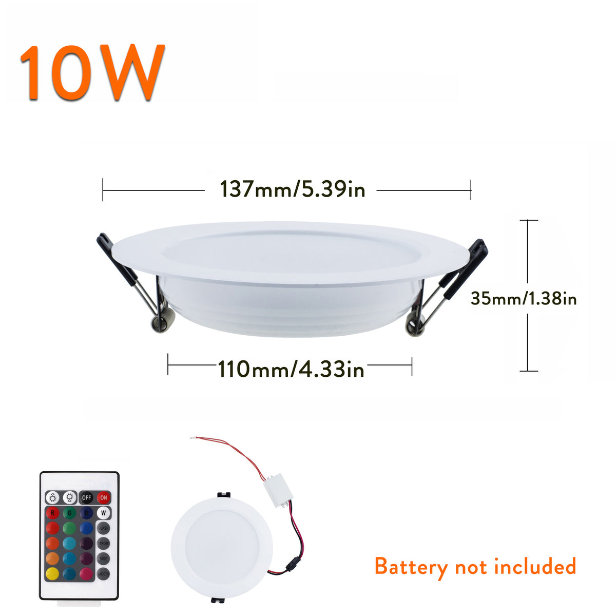 RGB 5W 10W Dimmable LED Recessed Ceiling Downlight White Lamp + Remote Control 85-265V Lamp Spotlight Lighting For Home Office