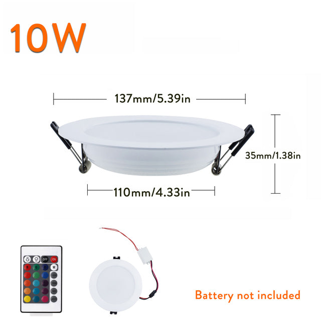 RGB 5W 10W Dimmable LED Recessed Ceiling Downlight White Lamp + Remote Control 85-265V Lamp Spotlight Lighting For Home Office