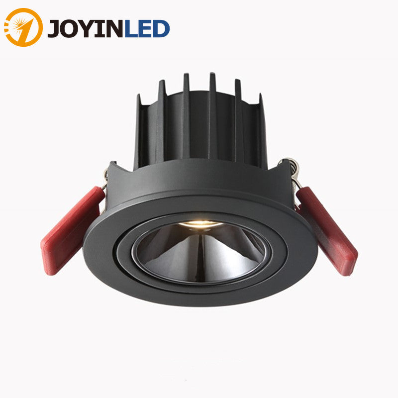 Dimmable Round Angle Adjustable Anti Glare Recessed LED Downlight 7W 12W 15W 20W 85-265V COB Ceiling Living Room Indoor Lighting