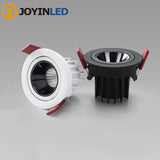 Dimmable Round Angle Adjustable Anti Glare Recessed LED Downlight 7W 12W 15W 20W 85-265V COB Ceiling Living Room Indoor Lighting