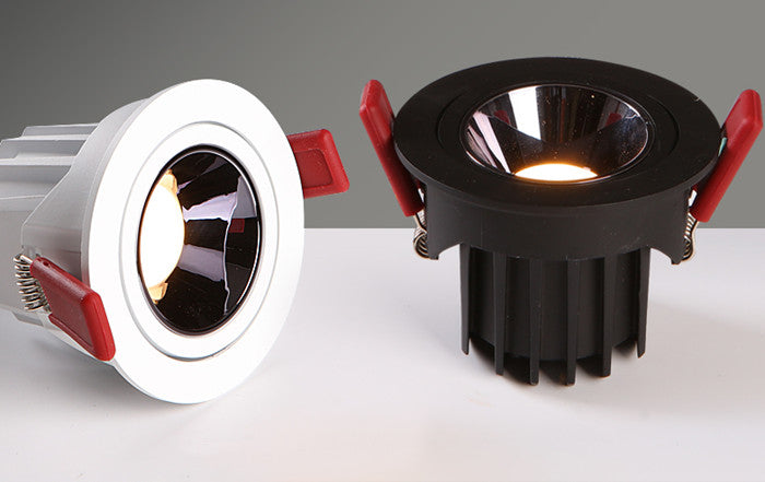 Dimmable Round Angle Adjustable Anti Glare Recessed LED Downlight 7W 12W 15W 20W 85-265V COB Ceiling Living Room Indoor Lighting