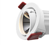 Dimmable Round Angle Adjustable Anti Glare Recessed LED Downlight 7W 12W 15W 20W 85-265V COB Ceiling Living Room Indoor Lighting