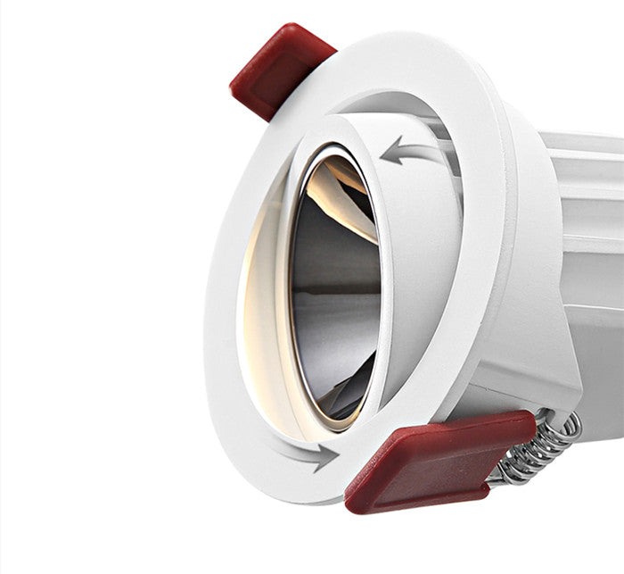 Dimmable Round Angle Adjustable Anti Glare Recessed LED Downlight 7W 12W 15W 20W 85-265V COB Ceiling Living Room Indoor Lighting