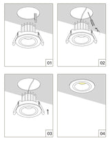 Dimmable Round Angle Adjustable Anti Glare Recessed LED Downlight 7W 12W 15W 20W 85-265V COB Ceiling Living Room Indoor Lighting