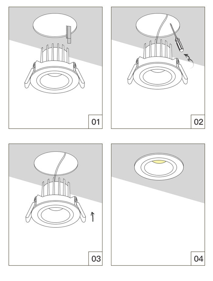 Dimmable Round Angle Adjustable Anti Glare Recessed LED Downlight 7W 12W 15W 20W 85-265V COB Ceiling Living Room Indoor Lighting