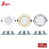 LED Downlight 220V Round LED Spot Light 5W 7W 9W 12W 15W 18W Recessed 10pcs/lot LED Ceiling Downlight Light Cold Warm White Lamp