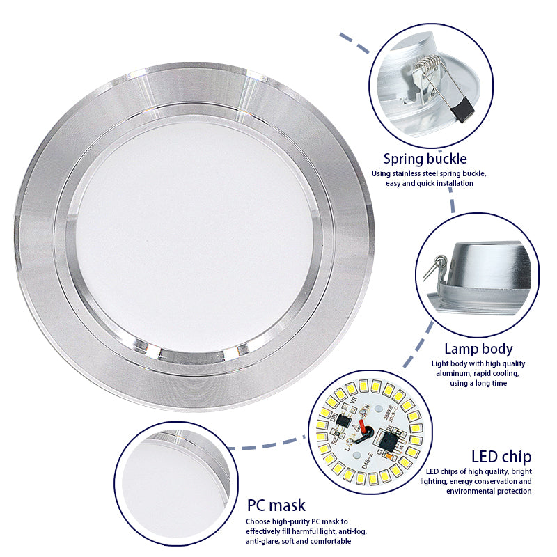 LED Downlight 220V Round LED Spot Light 5W 7W 9W 12W 15W 18W Recessed 10pcs/lot LED Ceiling Downlight Light Cold Warm White Lamp