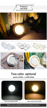 LED Downlight 220V Round LED Spot Light 5W 7W 9W 12W 15W 18W Recessed 10pcs/lot LED Ceiling Downlight Light Cold Warm White Lamp