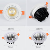 LED Angle Adjustable  Recessed Downlight Dimmable 5W 7W 9W 12W 15W 18W Epistar COB Chip Ceiling Spot Lamp with 110/220V Driver