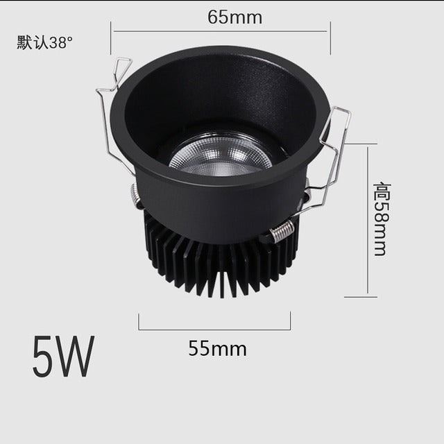 Anti-glare Recessed Ceiling Downlight lamp 5W 7W 9W 15W 20W LED Spot Lights Ceiling Fixtures Lighting For Bedroom Living Room